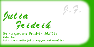 julia fridrik business card